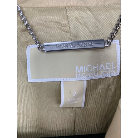 NWT Michael Kors Womens Khaki Trench Coat Size 2 - Picture 6 of 10